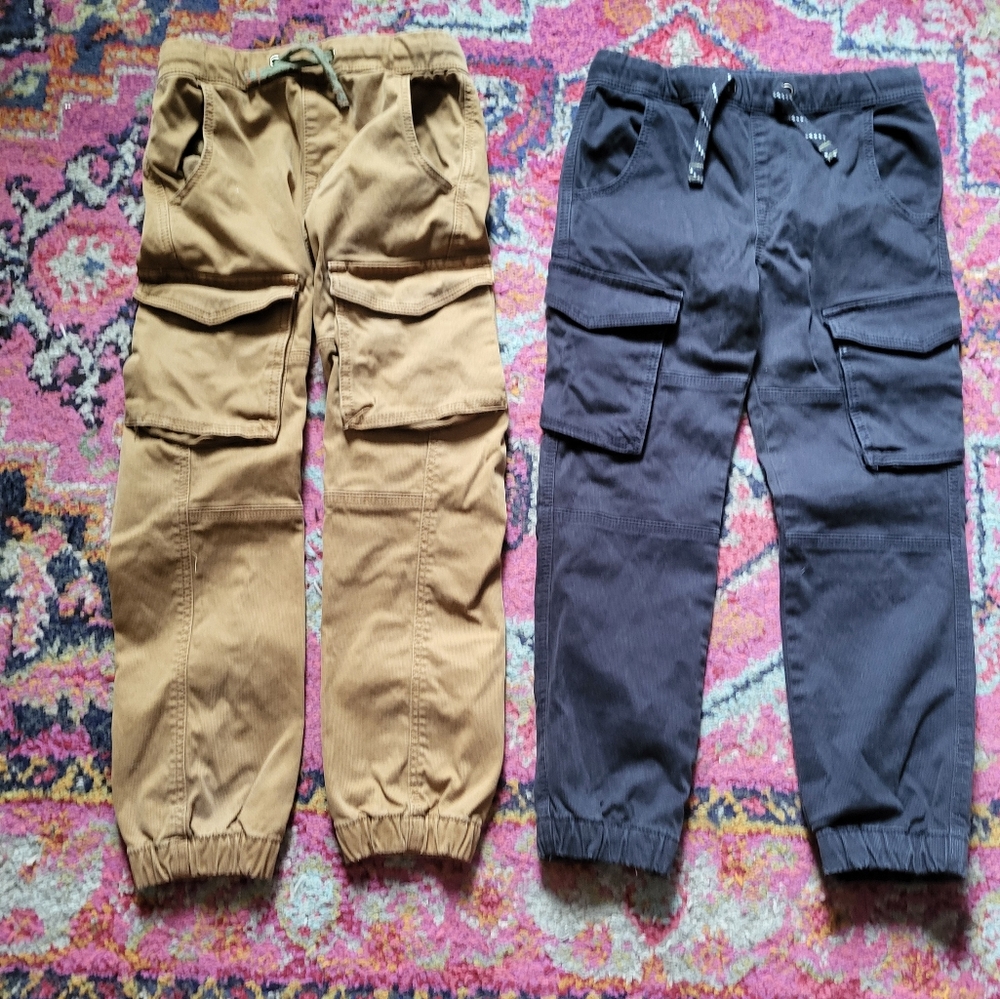 2 Pairs Boys Marks and Spencer Cargo Pants Size 6-7
